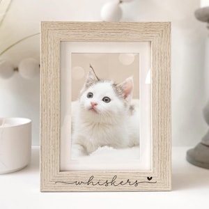 Dog Cat Pet Gift | Personalized Picture Frame with Cat's Name Engraved | New Pet Gift | Cat Mom Cat Dad Cat Parent Gift