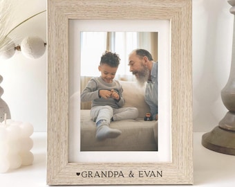 Grandpa & Me Personalized Picture Frame | Papa Gramps Pop Birthday Gift | Father's Day Gift | Personalized Photo Gift for New Grandfather