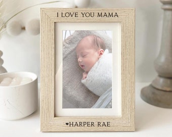 I Love You Mama | Personalized Picture Frame | Mother&#39;s Day Gift | Custom Photo Frame for Mother Mom Mommy Mama | Gift From Son Daughter
