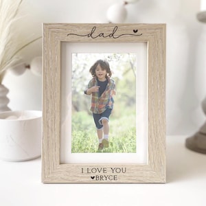 Dad I Love You | Personalized Picture Frame | Father's Day Christmas Gift | Birthday Gift for Daddy Papa Dada | I Love Daddy