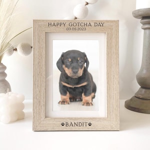 Happy Gotcha Day | Personalized Picture Frame | Dog Cat Adoption Gift | Adopted Fur Baby | Rescue Mom Dad | For Dog Cat Lover