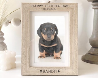 Happy Gotcha Day | Personalized Picture Frame | Dog Cat Adoption Gift | Adopted Fur Baby | Rescue Mom Dad | For Dog Cat Lover