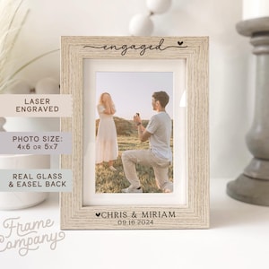 Engaged Personalized Picture Frame | Engagement Photo Frame | Bride & Groom to be | Bridal Shower Gift | Announcement Reveal | She said Yes image 2