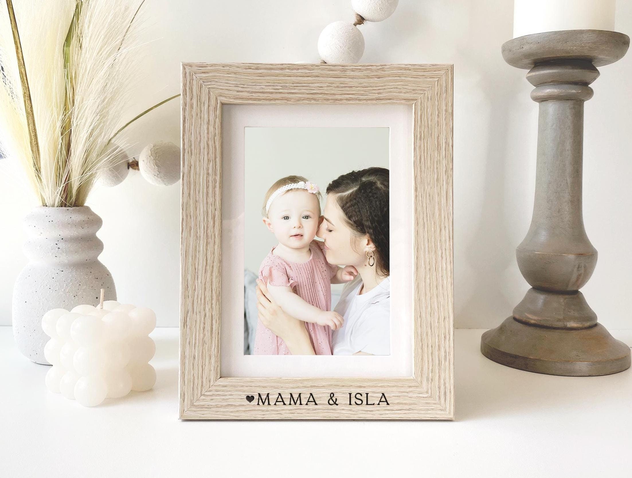 Mama & Me Personalized Picture Frame | Mom Mommy Momma Birthday Gift | Mother's Day Gift | Personalized Photo Gift for Mom | Laser Engraved