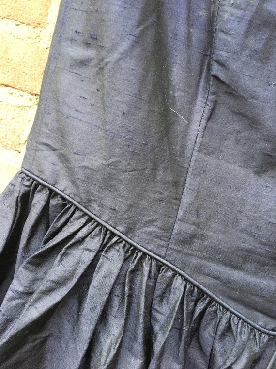 Nightblue silk vintage dress by Laura Ashley - image 5