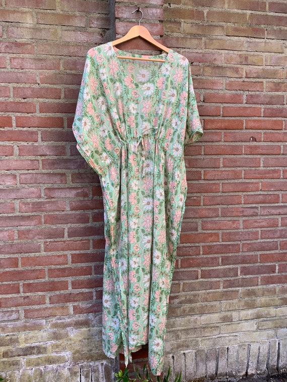 Vintage kaftan hippie dress - image 10