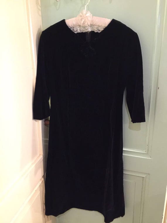 Vintage velvet 60s dress - image 1