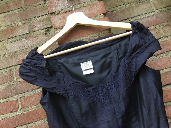 Nightblue silk vintage dress by Laura Ashley - image 6