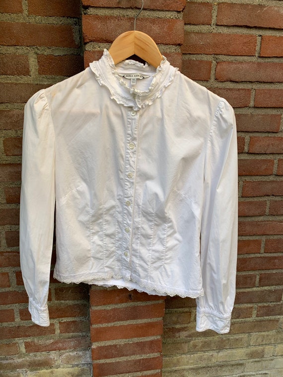 White vintage blouse by Laura Ashley
