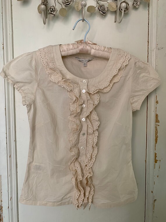 Vintage ruffle blouse by Laura Ashley