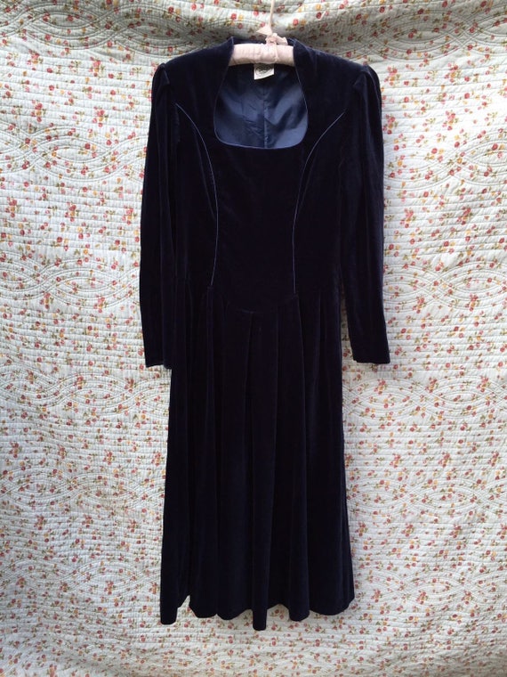 Vintage velvet Laura Ashley dress