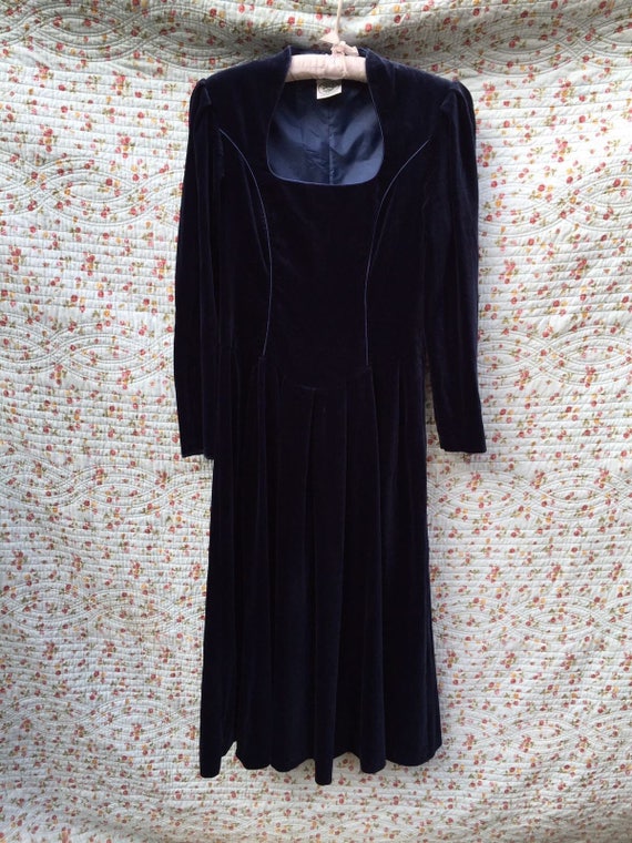 Vintage velvet Laura Ashley dress - image 1