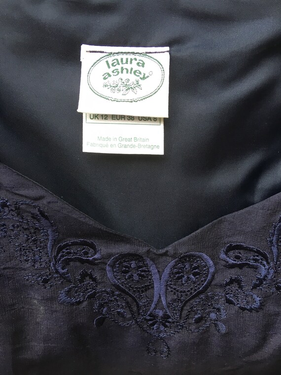 Nightblue silk vintage dress by Laura Ashley - image 4