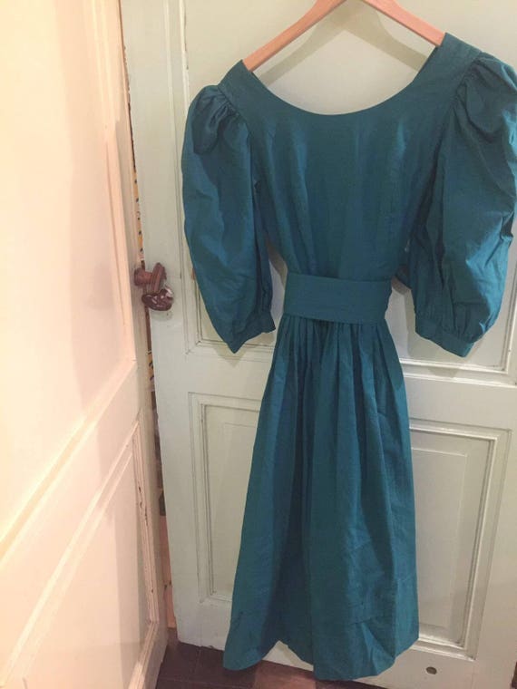 Laura Ashley vintage teal dress - image 1