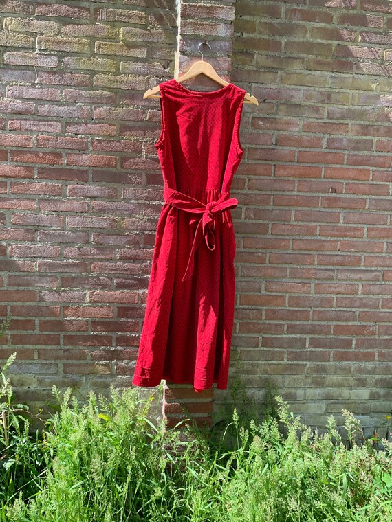 Red velvet Laura Ashley dress - image 8