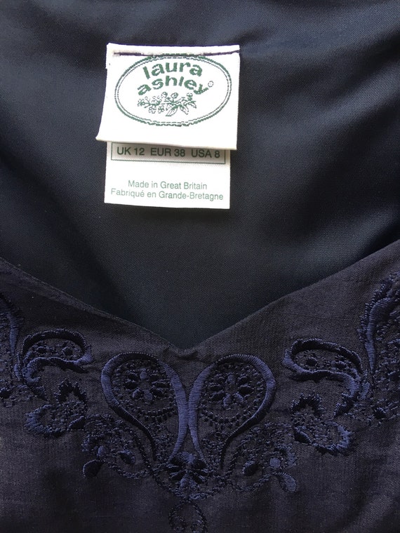 Nightblue silk vintage dress by Laura Ashley - image 9