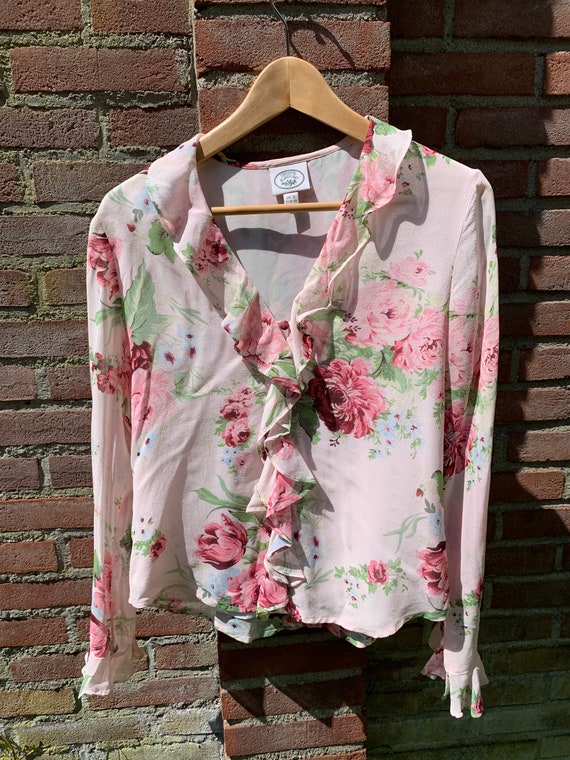 Silk vintage Laura Ashley blouse - image 4