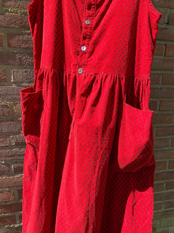 Red velvet Laura Ashley dress - image 7
