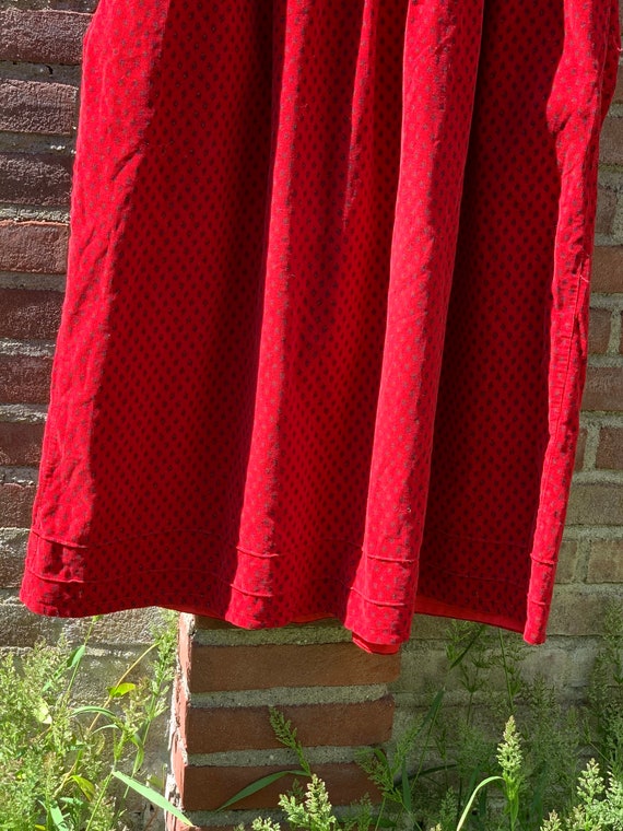 Red velvet Laura Ashley dress - image 6