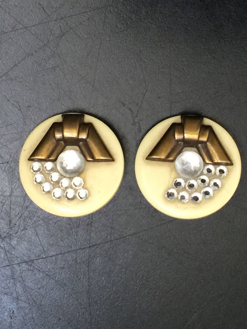 Vintage earrings in Art Deco style image 1