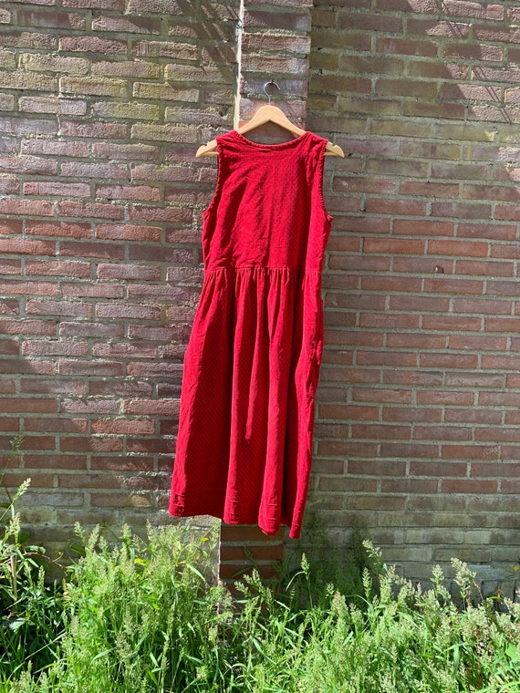 Red velvet Laura Ashley dress - image 10