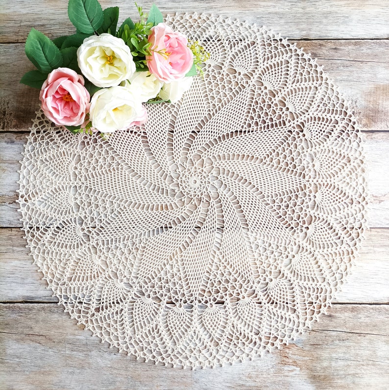 Large Crochet Doily, Crochet Table Centerpiece, Crochet Lace Doily
