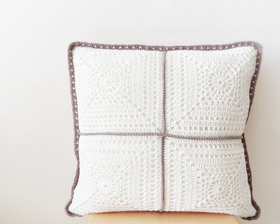 Crochet pillow case 16x16 pillow cover Crochet lace pillowcase 16 inches