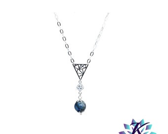 Collier En Argent 925 Avec Une Perle De Cyanite Bleue 12mm – Élégant Et Unique