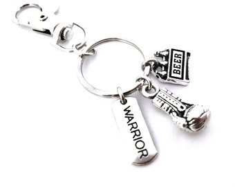 Boxer Boxing glove fearless warrior Sport Fitness Exercise keep fit gym beer Mens Gift unisex keyring keyfob