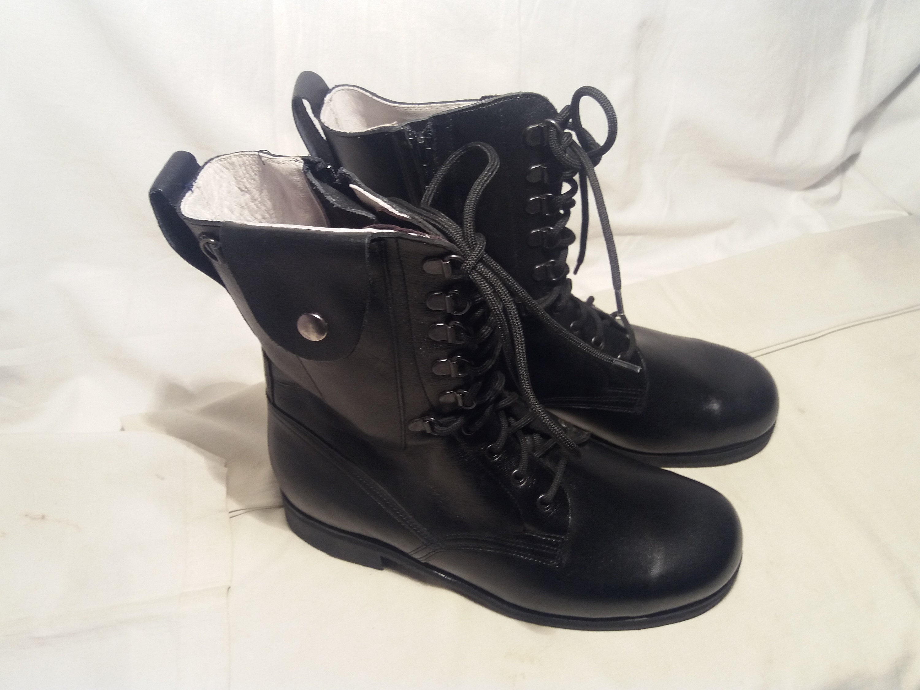 Vintage Black Leather Hunting Boots NEW Etsy