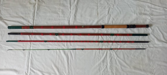 Vintage Bamboo Fishing Rod,,canne JAPONAISE BOISSEAUROUET Neptune'' 