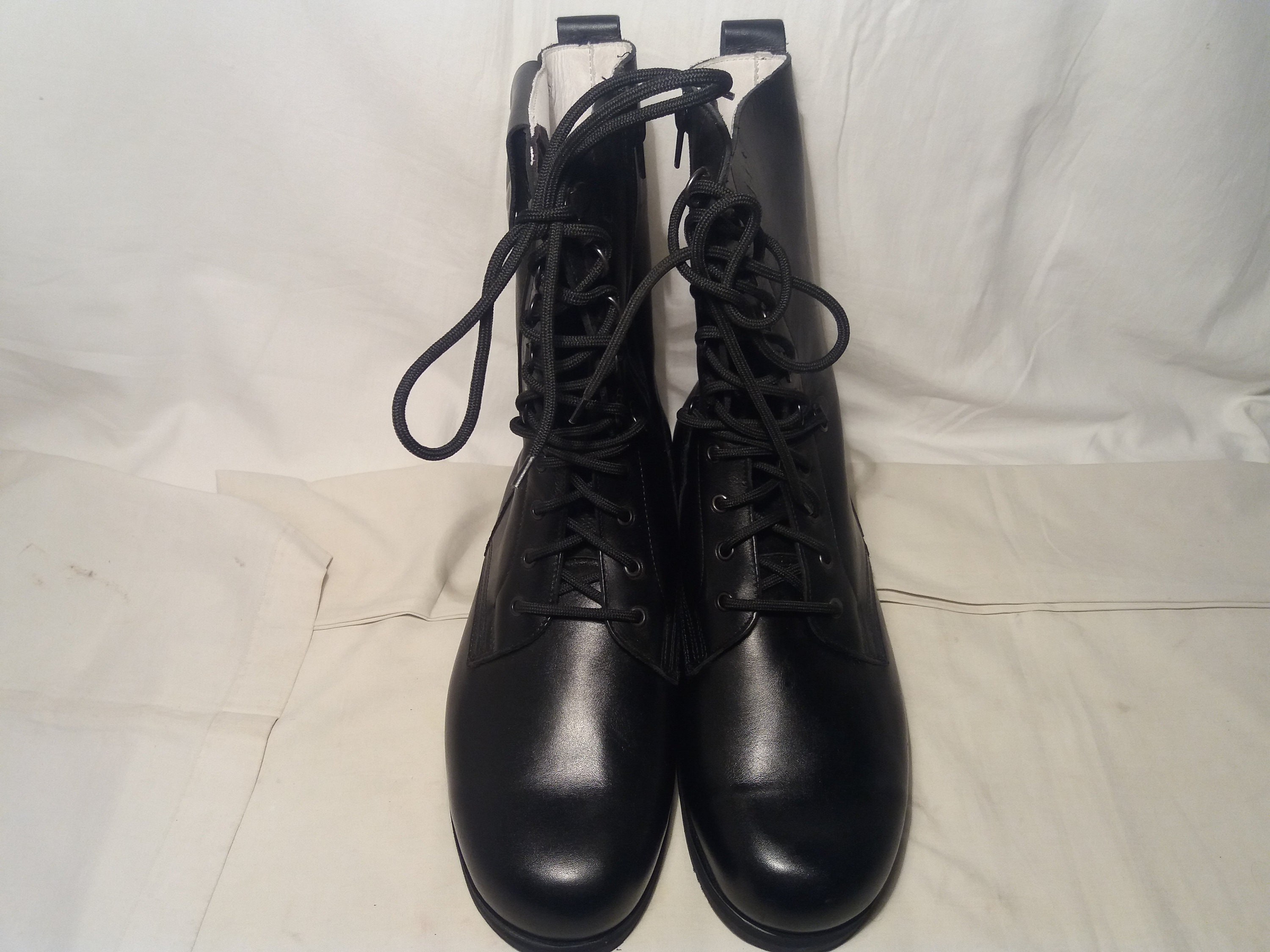 Vintage Black Leather Hunting Boots NEW Etsy