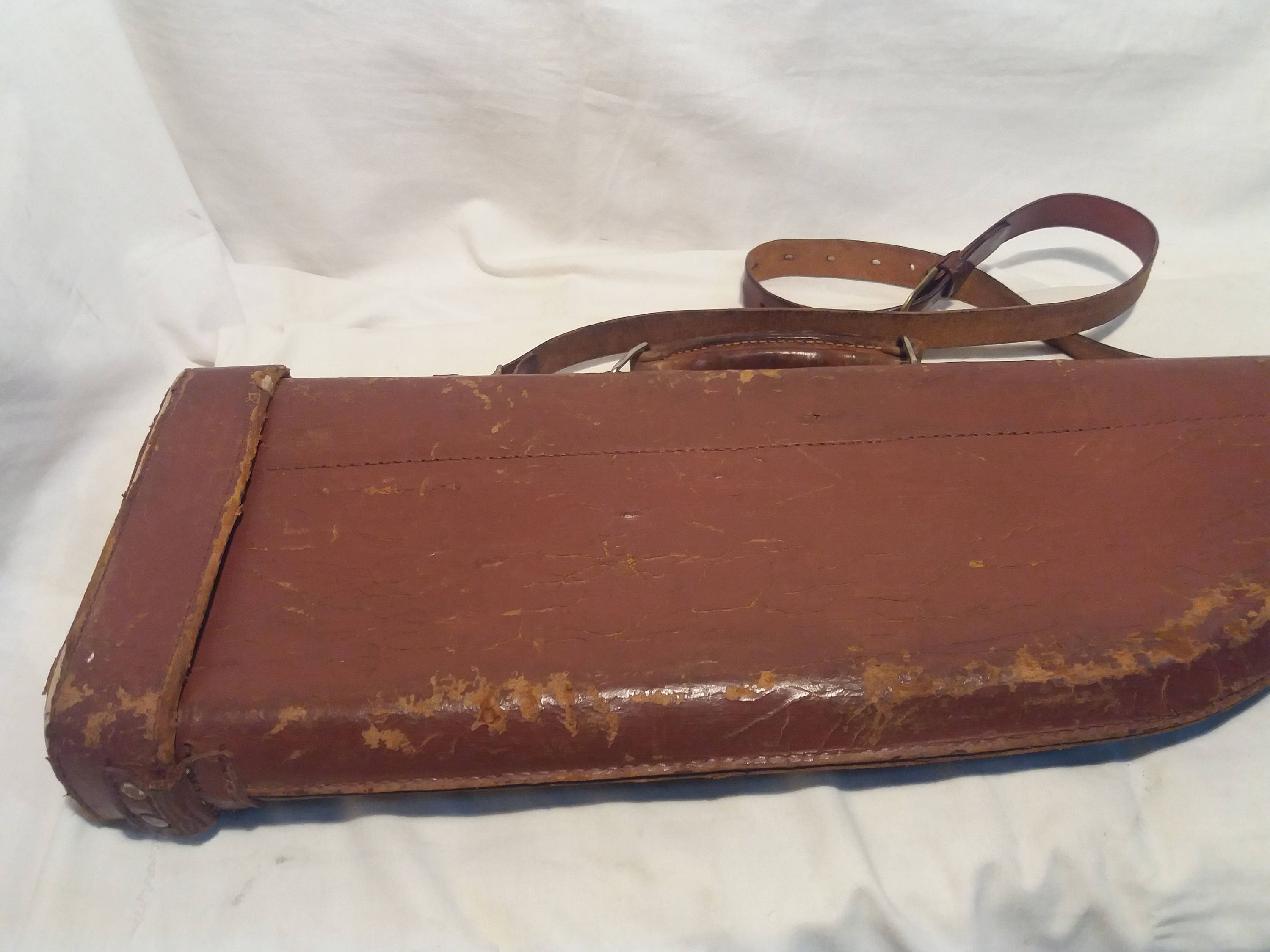 Vintage Brown Leather Hard Case for Hunting Rifle Etsy