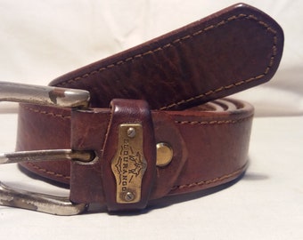 Vintage 1990&#39;s Brown Leather Belt.