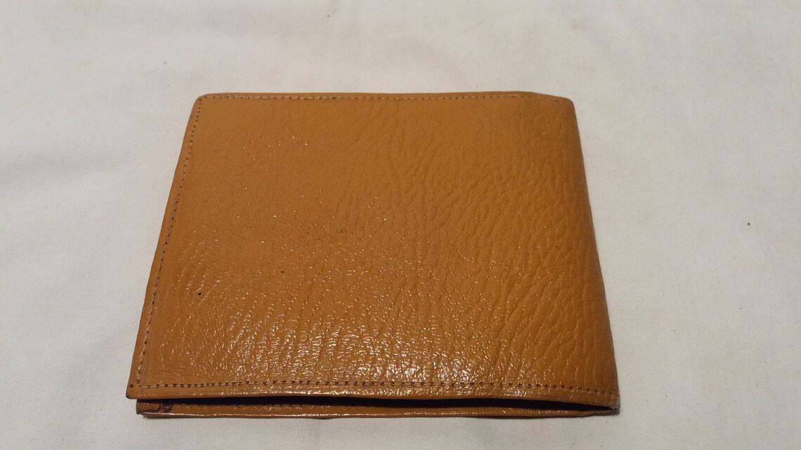 Vintage Yellow Leather Men's Wallet NEW Etsy