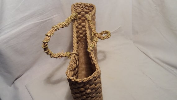 Vintage 1980's Handmade Straw Bag - NEW - image 4