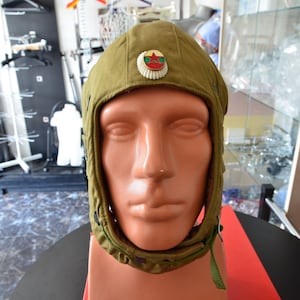 Vintage 1989&#39;s Bulgarian Army Canvas Helmet - NEW