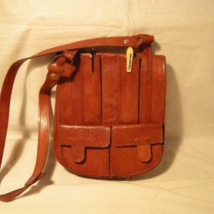 Vintage 1980&#39;s Light Brown Leather Handbag - Shoulder Bag
