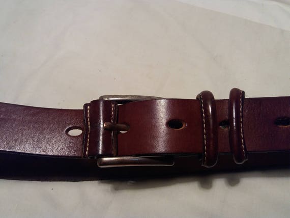 Vintage 1990's  Brown Leather Belt - image 3