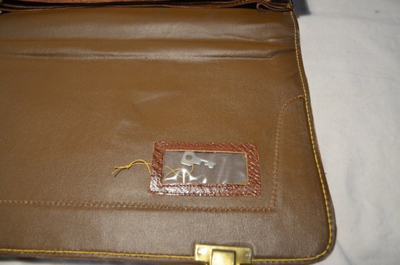 Vintage 1970's Brown Leather Legal / Business bag… - image 4