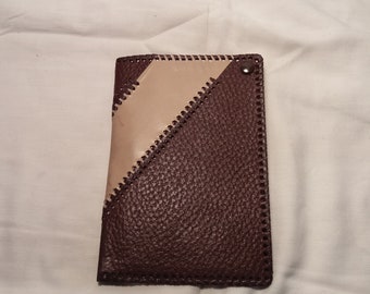 Vintage Dark Brown & White Leather Case - NEW