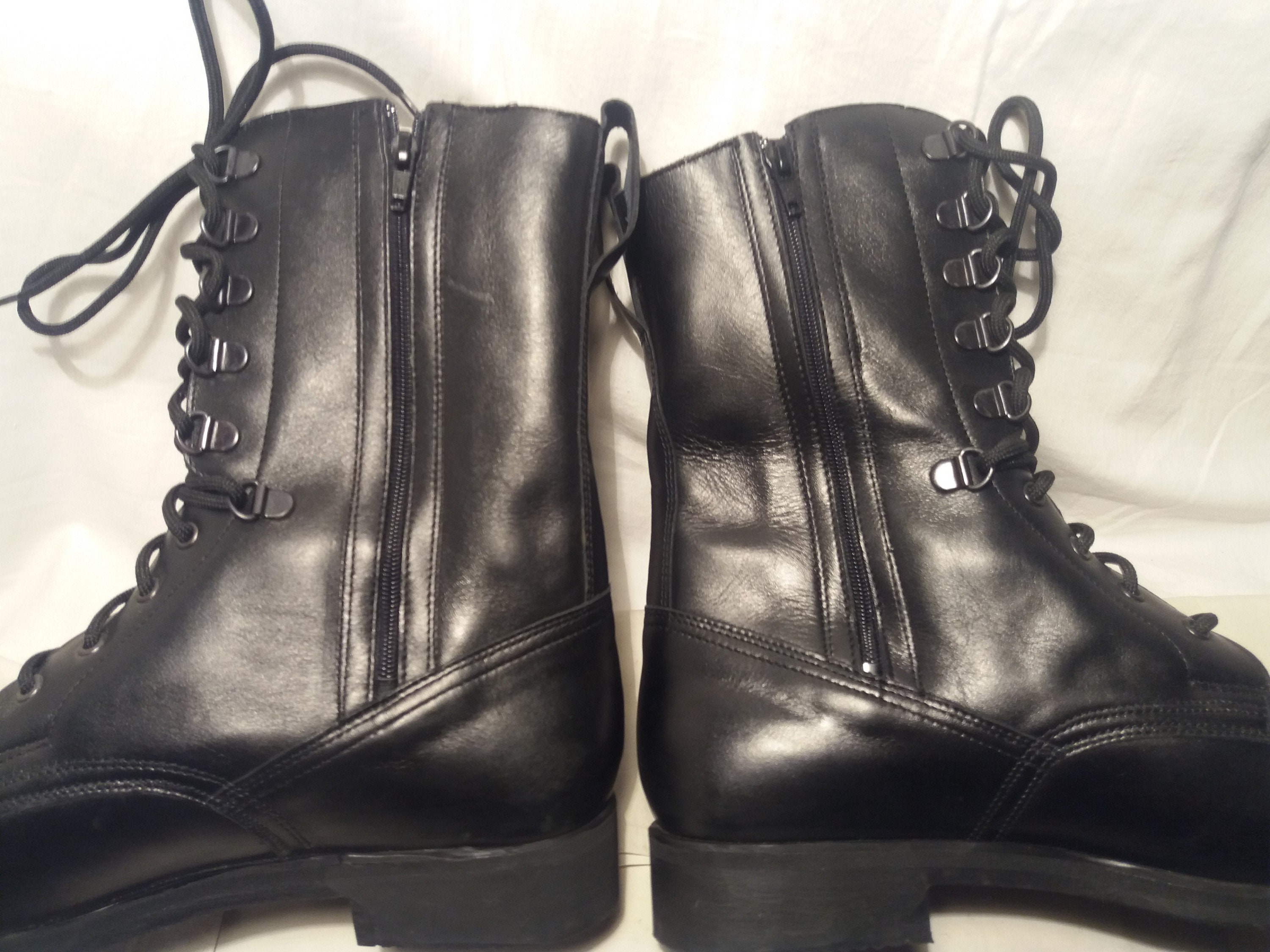 Vintage Black Leather Hunting Boots NEW Etsy