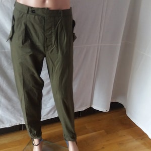 Vintage 1980&#39;s Military Green Canvas Pants