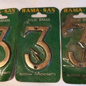 Vintage Brass House Number - Door Sign