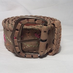 Vintage 1980&#39;s Handmade Faux Leather Women&#39;s Belt - NEW