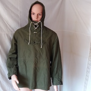 Vintage 1980&#39;s Military Green Canvas Anorak - NEW