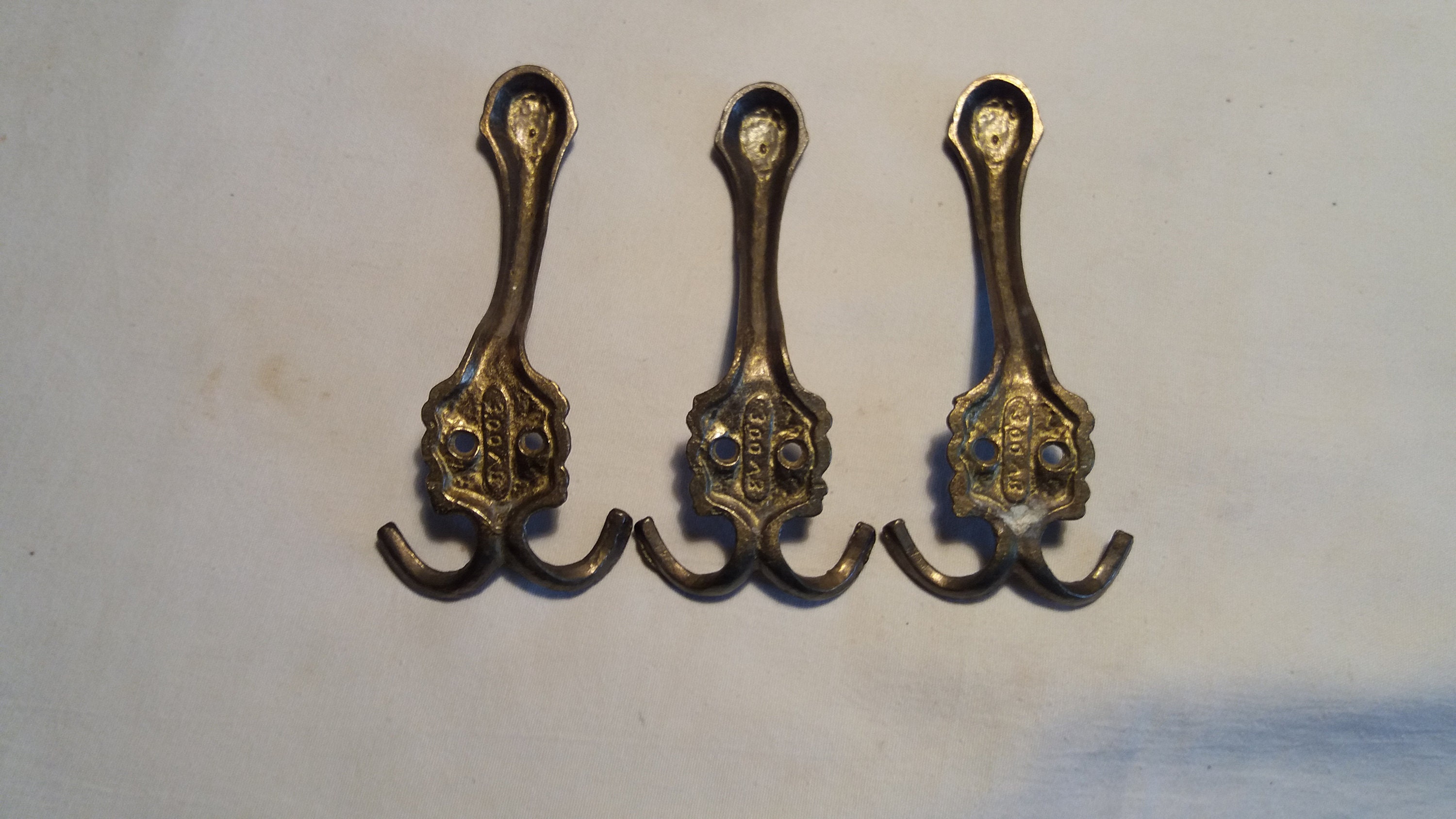 Vintage Handmade Brass Hangers Set of Three Etsy