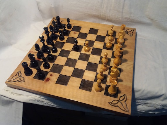 Brand New Hand Crafted Classic Wooden Chess Set 50cm x 50cm