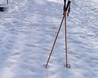 Vintage 1960er Bambus Ski Stöcke