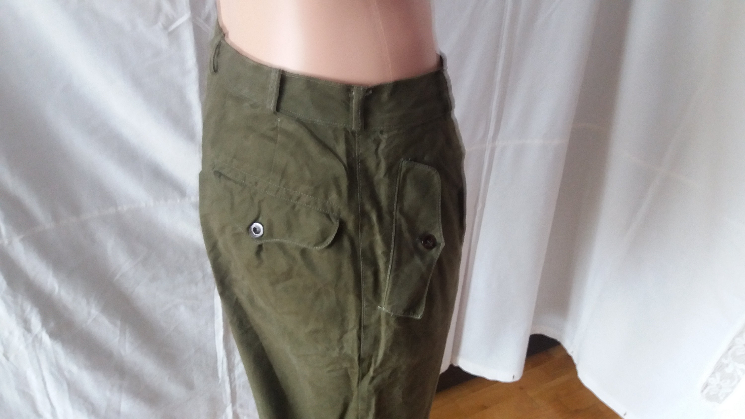 Vintage 1980's Military Green Canvas Pants Etsy Ireland
